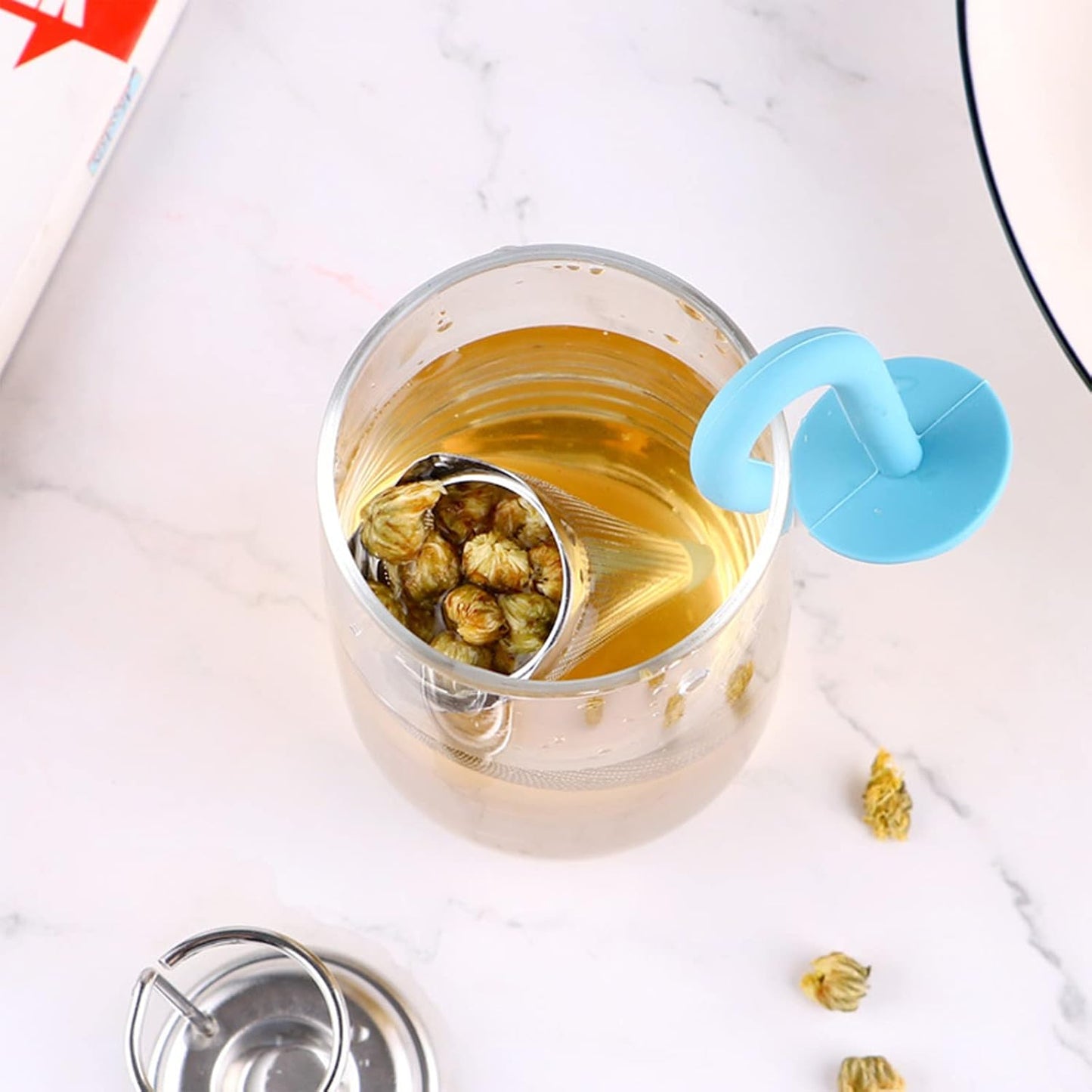 Reusable Cute Umbrella Tea Strainer Without Tray  Stand (1 Pc  Mix Color) - Happy Price - Image 4