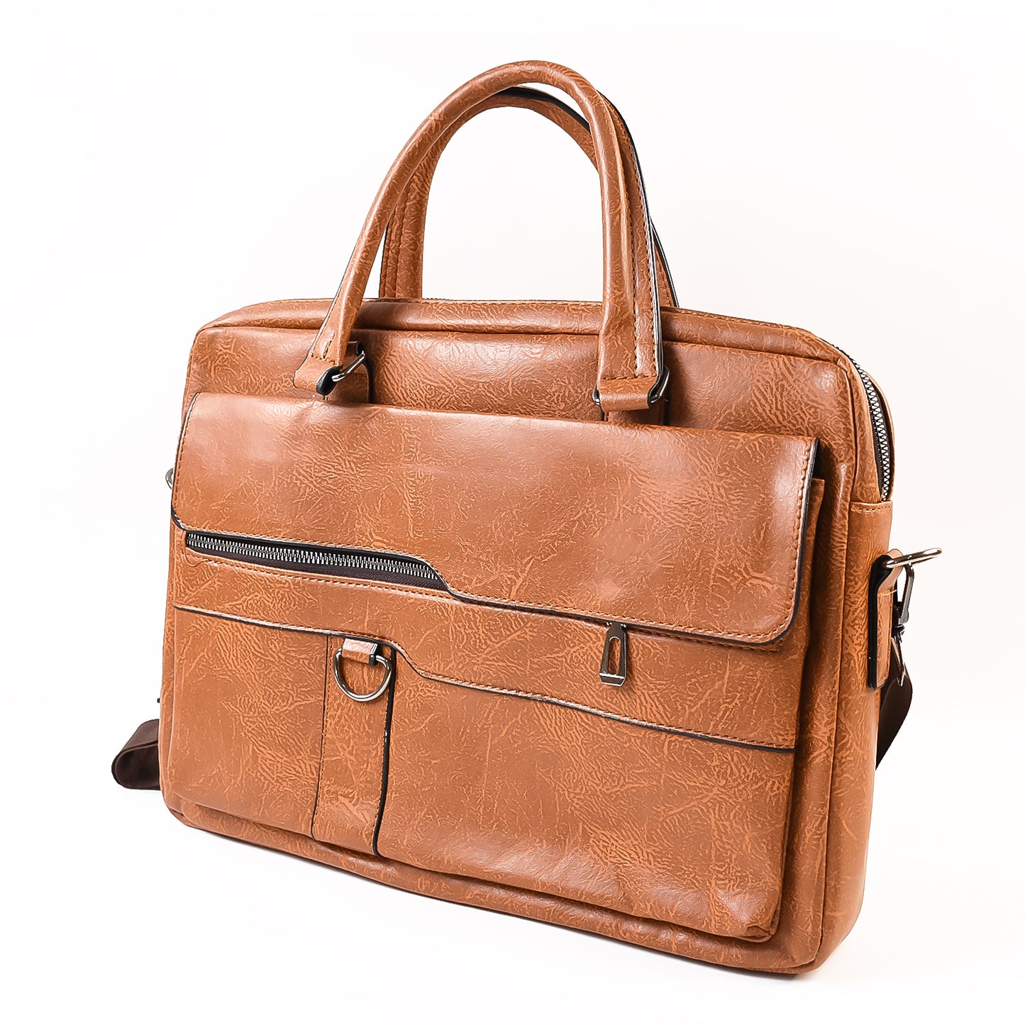 Premium Faux Leather Multipurpose Messenger Briefcase With Shoulder Strap (1 Pc) - Happy Price - Image 2