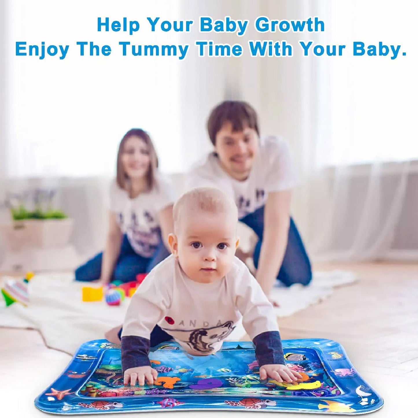 Baby Water Mat Inflatable Baby Play Mat Activity Center For Infant Baby Toys 3 To 15 Months Baby Gifts For Boys Girls(Assorted Design) - Happy Price - Image 3