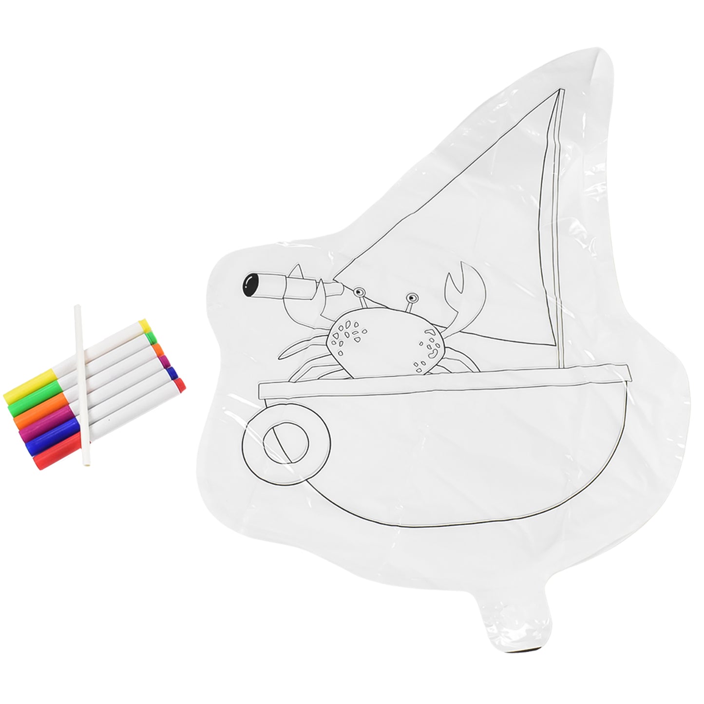 Multicolour Colour-your-own Inflatable Animals With 6pcs Colored Pen Markers (1 Set) - Happy Price - Image 4