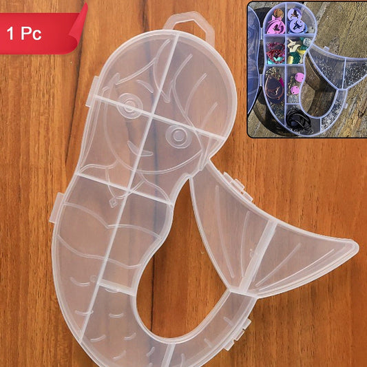 Mermaid Shape Plastic Organizer Box for Small Items - 1 Pc