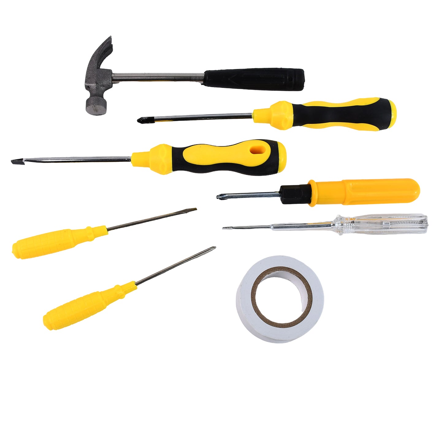 8 In 1 Hand Tool Kit Steel And Plastic Hammer Screwdriver  Tape - Happy Price - Image 4