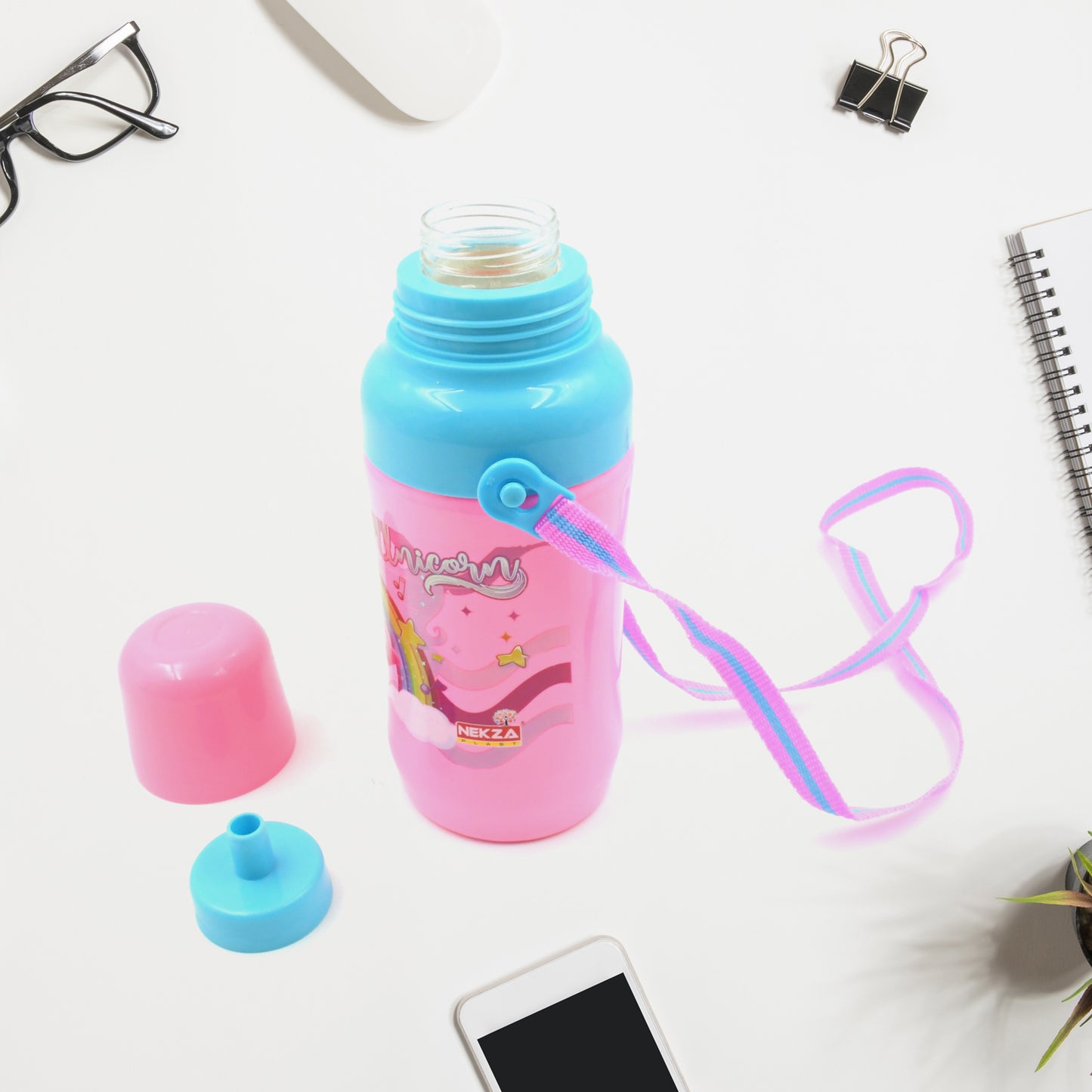 Plastic Sports Insulated Water Bottle With Dori  Straw Easy To Carry High Quality Water Bottle Bpa-free  Leak-proof For Kids School For Fridge Office Sports School Gym Yoga (1 Pc 500ml) - Happy Price - Image 5