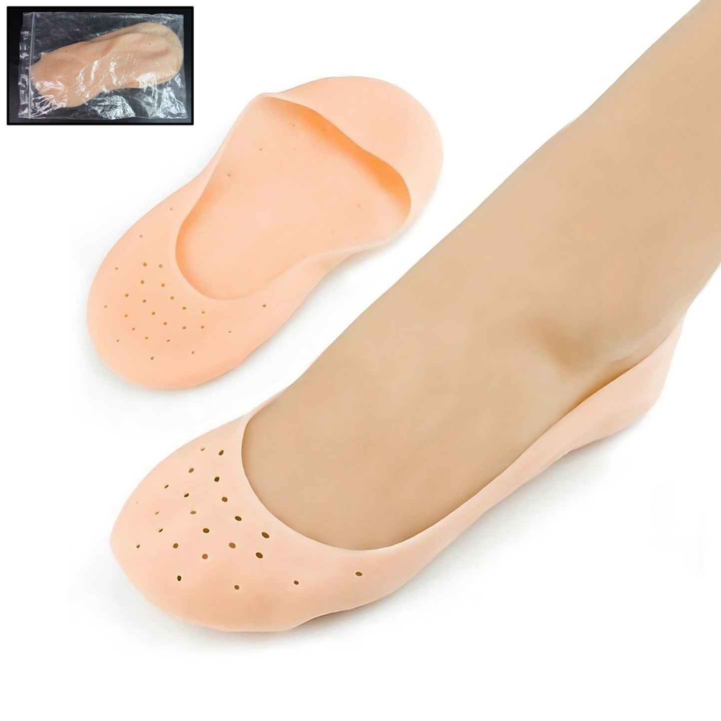 Anti-crack Full Length Silicone Foot Protector Moisturizing Socks (1 Pair  Mix Size) - Happy Price - Image 2