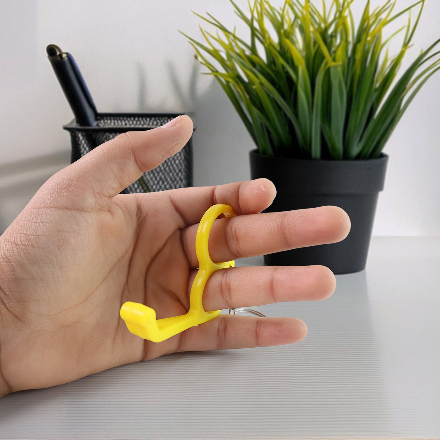 2-in-1 Plastic Dual-finger Mobile Stand Cum Keyring  (1 Pc Mixed Color) - Happy Price - Image 3