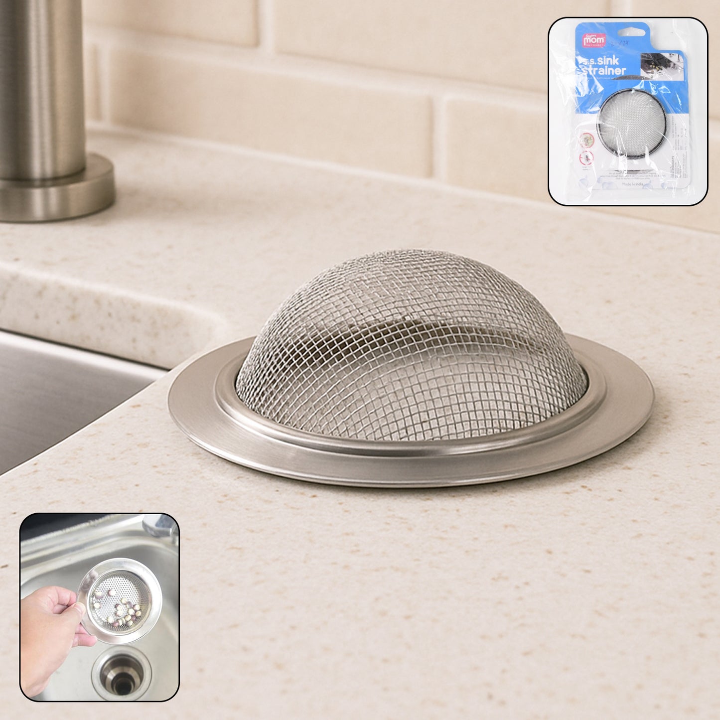 Stainless Steel Sink Strainer for Kitchen Drains - Rust-Resistant, Anti-Clog Filter (1 Pc) - Happy Price - Image 2
