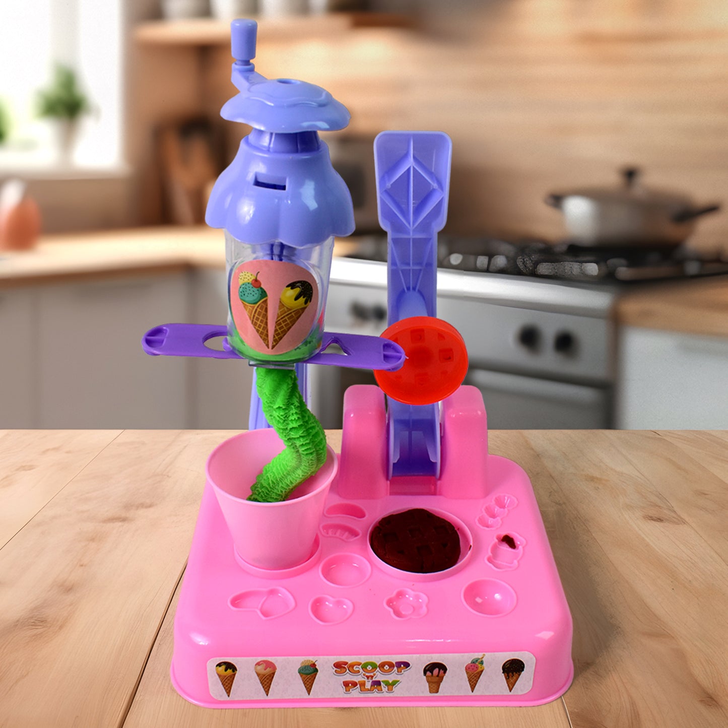Scoop And Play Set Color Dough For Kids Play Toys Ice Cream Maker Machine (36 Pcs Set) - Happy Price - Image 2
