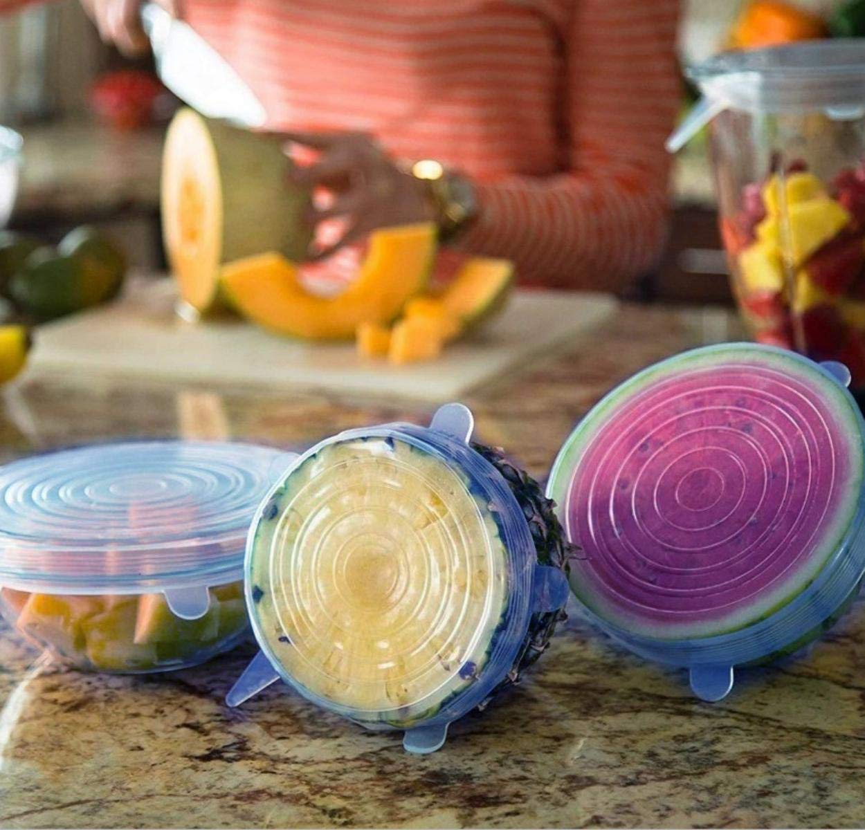 Silicone Stretch Lids Reuseable Microwave Safe Flexible Covers (Set Of 6) (Loose Pack) - Happy Price - Image 3