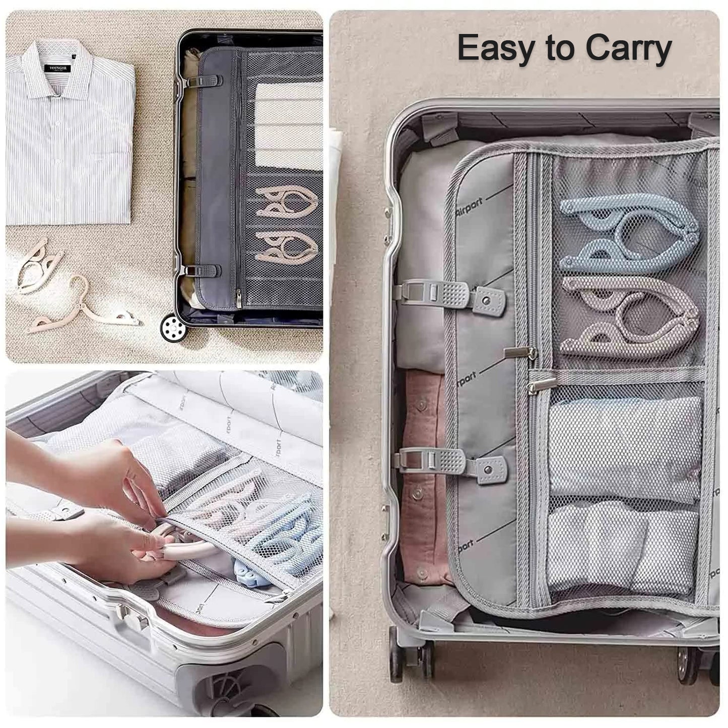 Travel Hangers With Clips Portable Folding Clothes Hangers For Scarves Suits Trousers Pants Shirts Socks Underwear Travel Home Foldable Clothes Drying Rack - Happy Price - Image 7