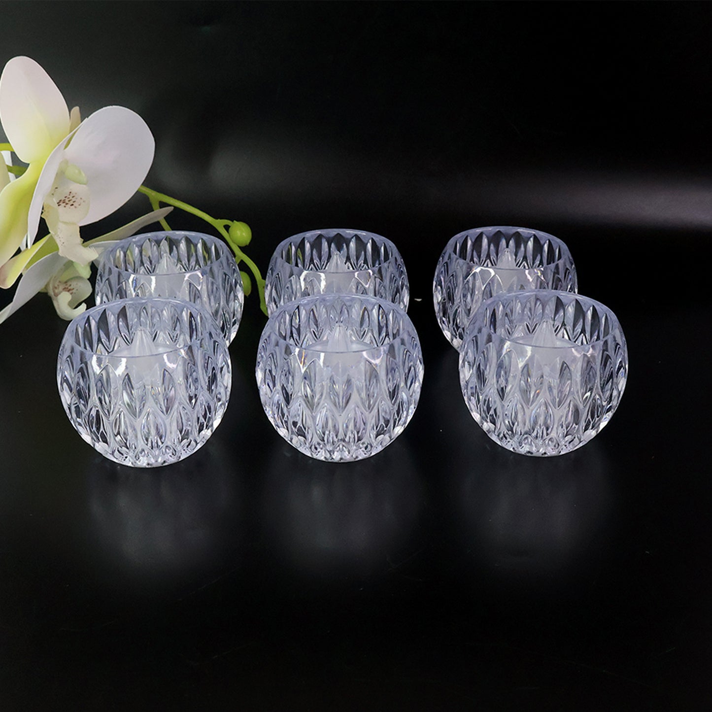 Crystal Design LED Tealight Candles - 6 Pc Set for Festive Decor - Happy Price - Image 6