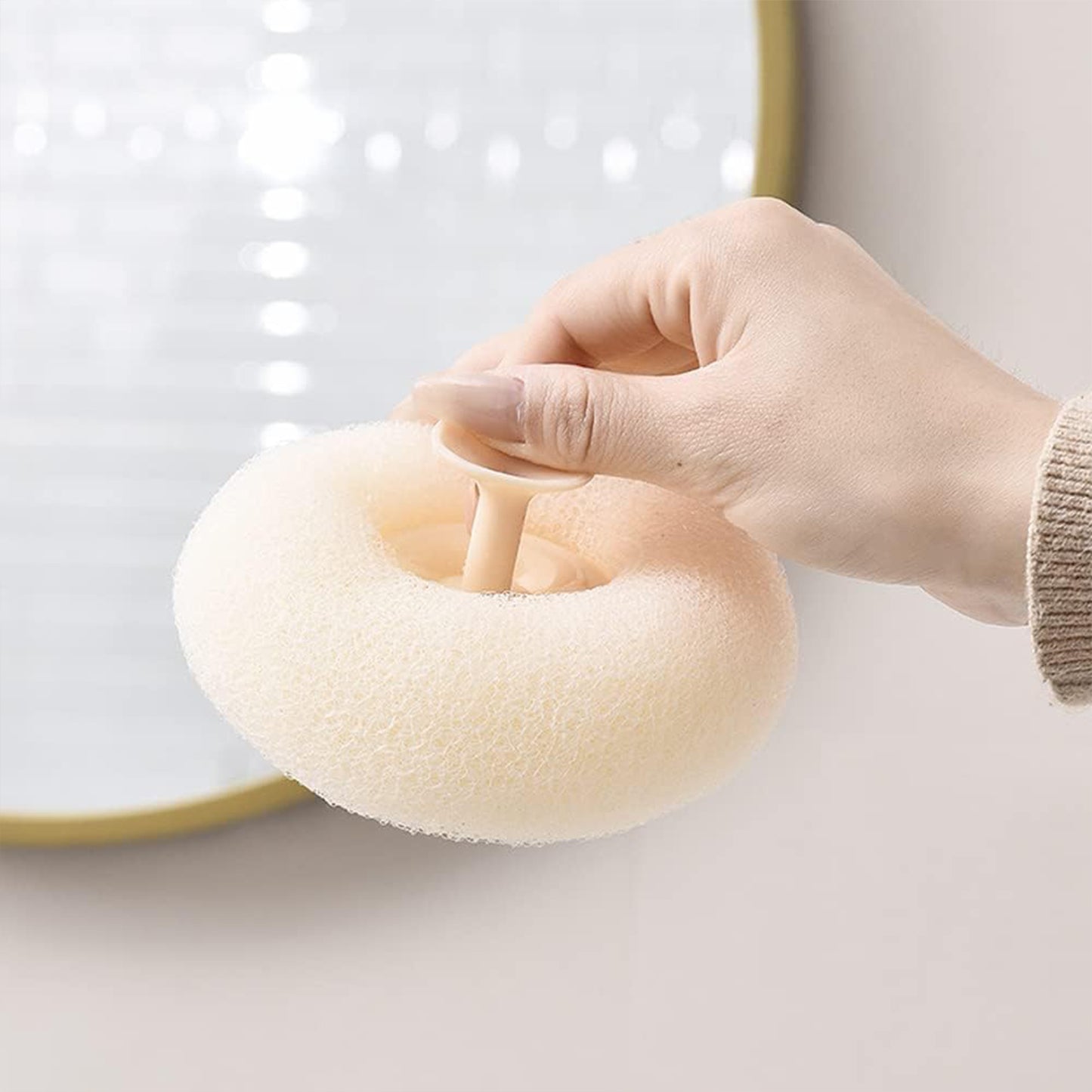 Super Soft Bath Sponge Flower Suction Cup Bath Sponges For Shower Women Men Foam Loofah Sponge Exfoliating Bath Sponge Body Washer Reusable Loofah Massage Bath (1 Pc) - Happy Price - Image 2