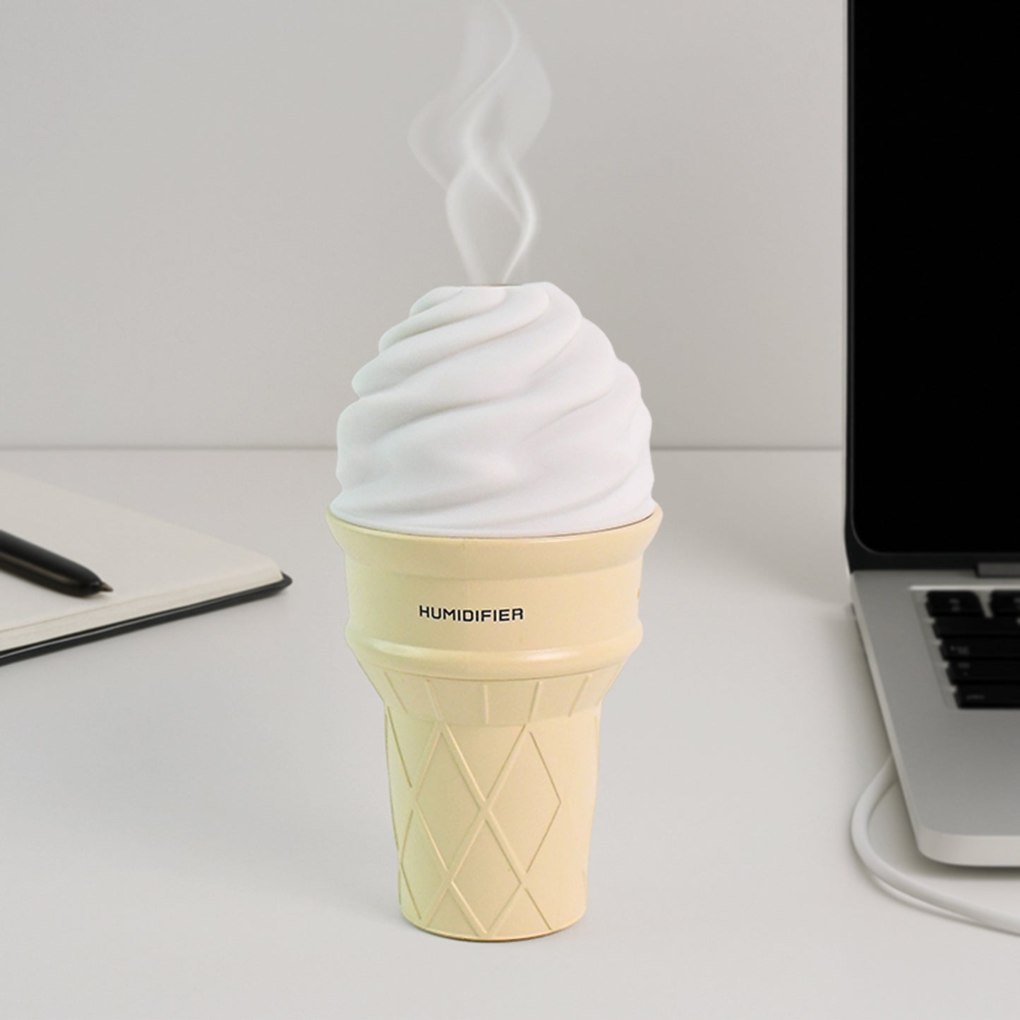 Ice Cream Cone Shape Air Freshener Humidifier (1pc  Cream Color) - Happy Price - Image 5