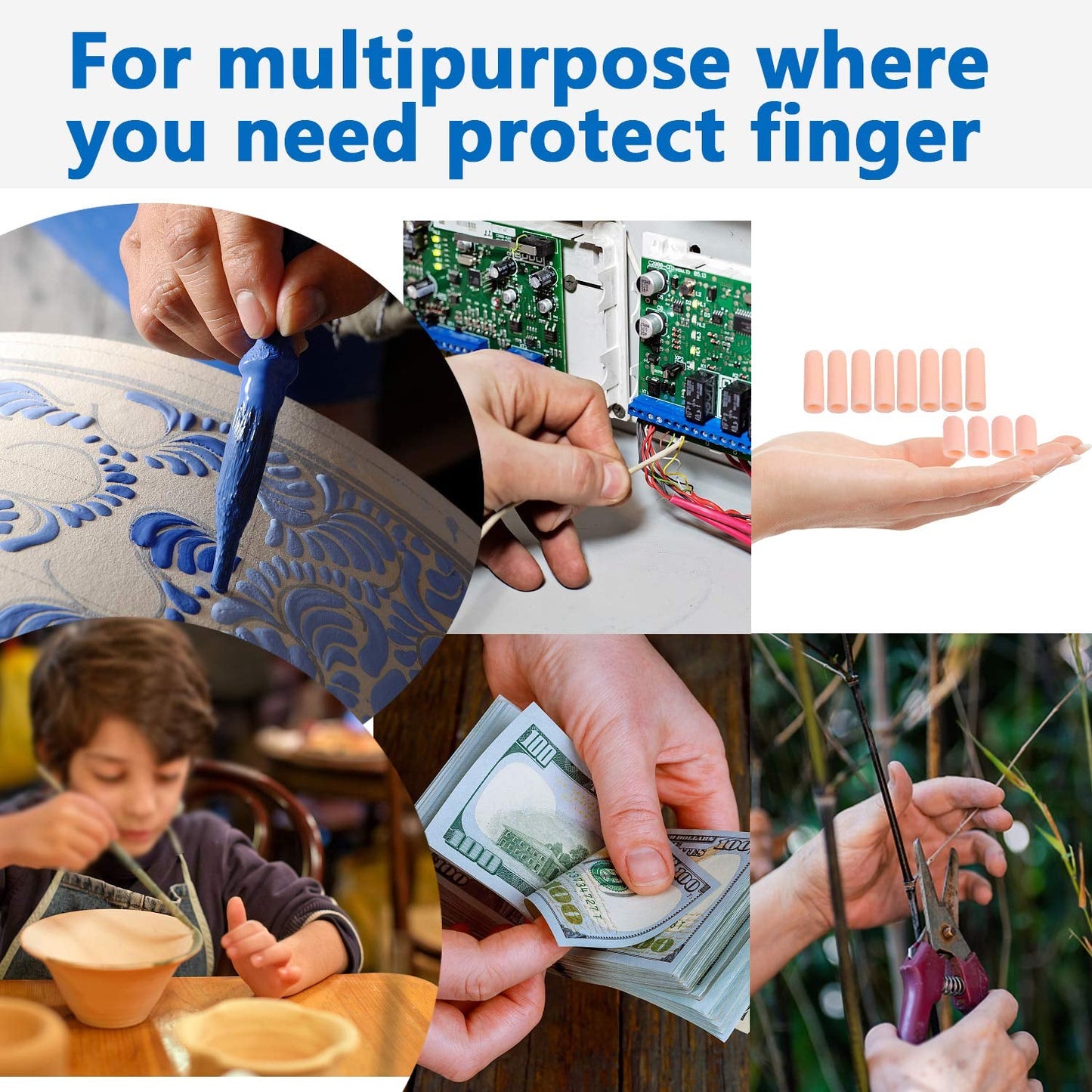 Finger Caps Silicone Finger Protectors Sleeves (Finger Cots  5 Pcs Set) - Happy Price - Image 4