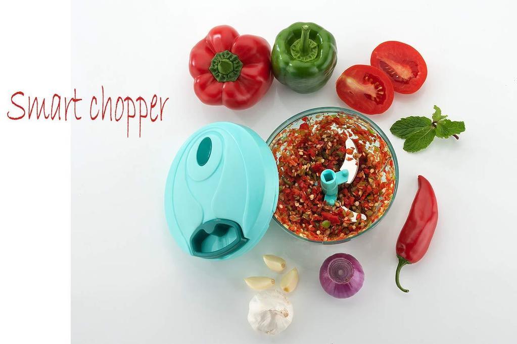 Manual Stainless Steel Blades Compact Hand Held Vegetable Chopperslicer (Brown Package Box) - Happy Price - Image 4