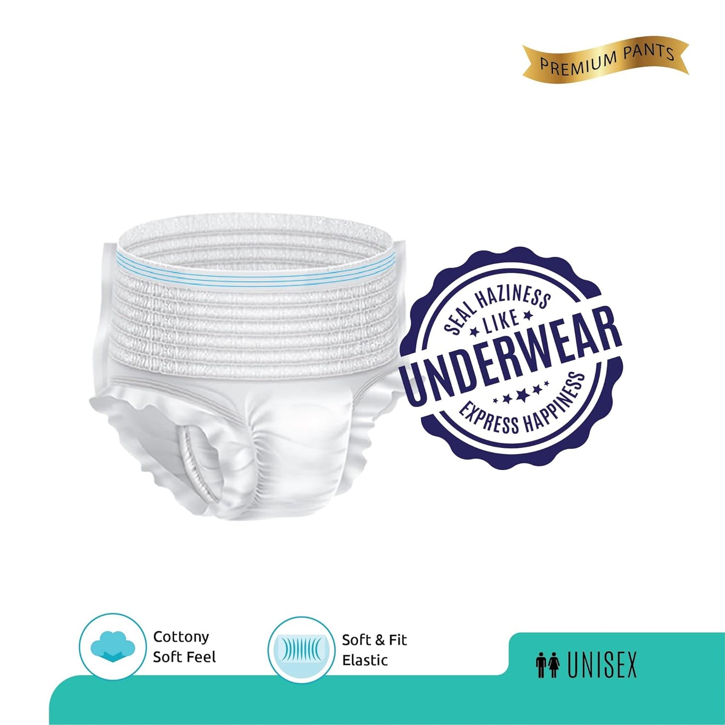 Extra Large - Xxl Senior Care Adult Pull Up Diaper Pants(Waist Size (120-170 Cm  47 -67 Inch) (104 Pcs) Adult Diapers - Xl - Xxl  (10 Pieces) - Happy Price - Image 2