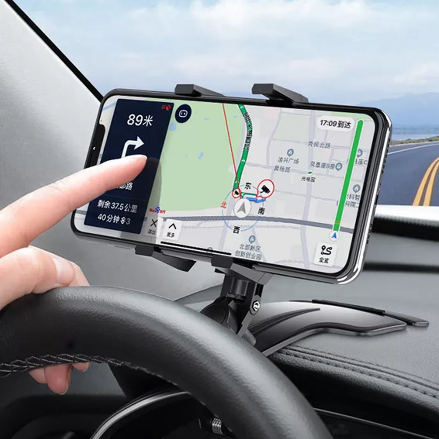 Car Mobile Phone Holder Mount Stand With 360 Degree. Stable One Hand Operational Compatible With Car Dashboard. - Happy Price - Image 3