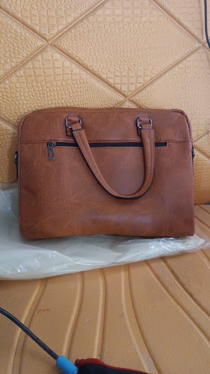 Premium Faux Leather Multipurpose Messenger Briefcase With Shoulder Strap (1 Pc) - Happy Price - Image 7