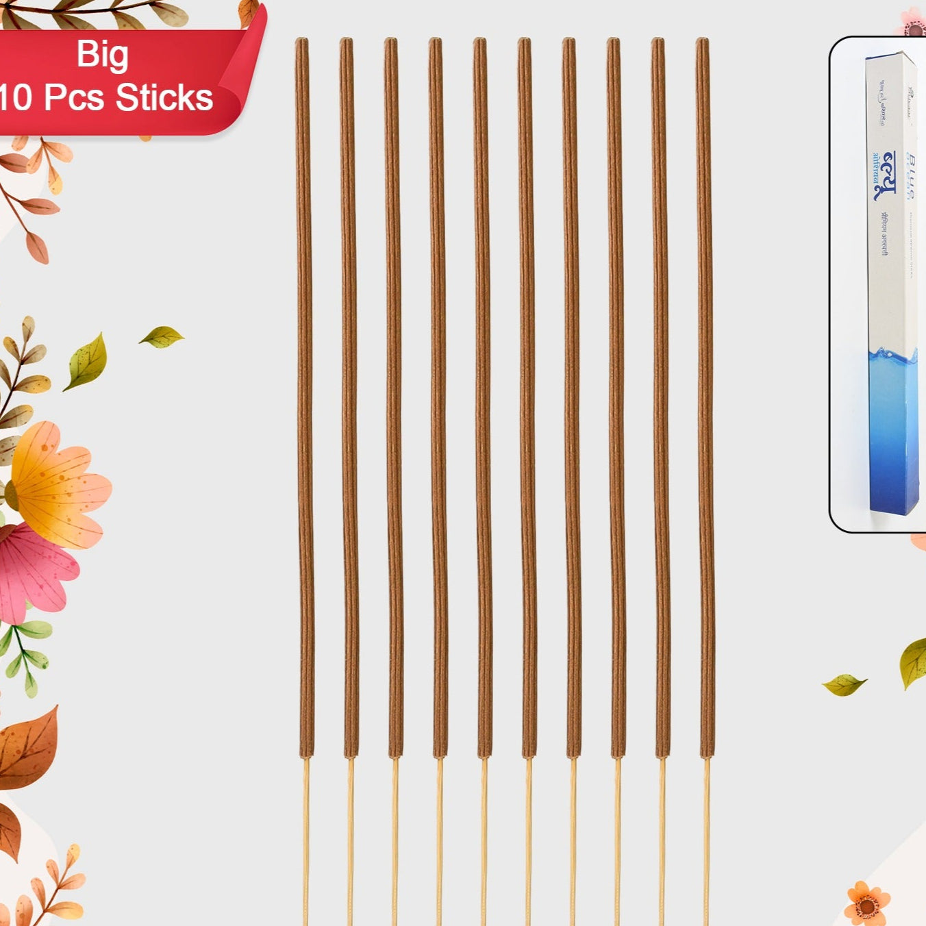 Big Blue Ocean Premium Incense Sticks  Agarbatti (10 Pcs Sticks  40 Cm  Stand Not Included) - Happy Price - Image 1