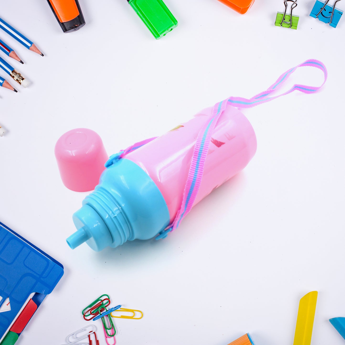 Plastic Sports Insulated Water Bottle With Dori  Straw Easy To Carry High Quality Water Bottle Bpa-free  Leak-proof For Kids School For Fridge Office Sports School Gym Yoga (1 Pc 500ml) - Happy Price - Image 3