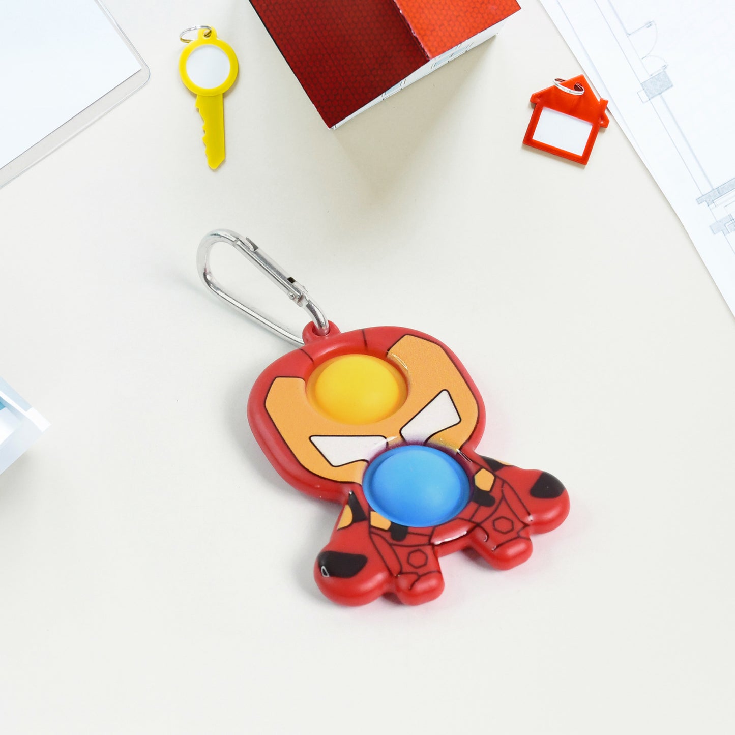 Superhero Themed Iron Man Shape Keychain Pop It Toy (1 Pc) - Happy Price - Image 5