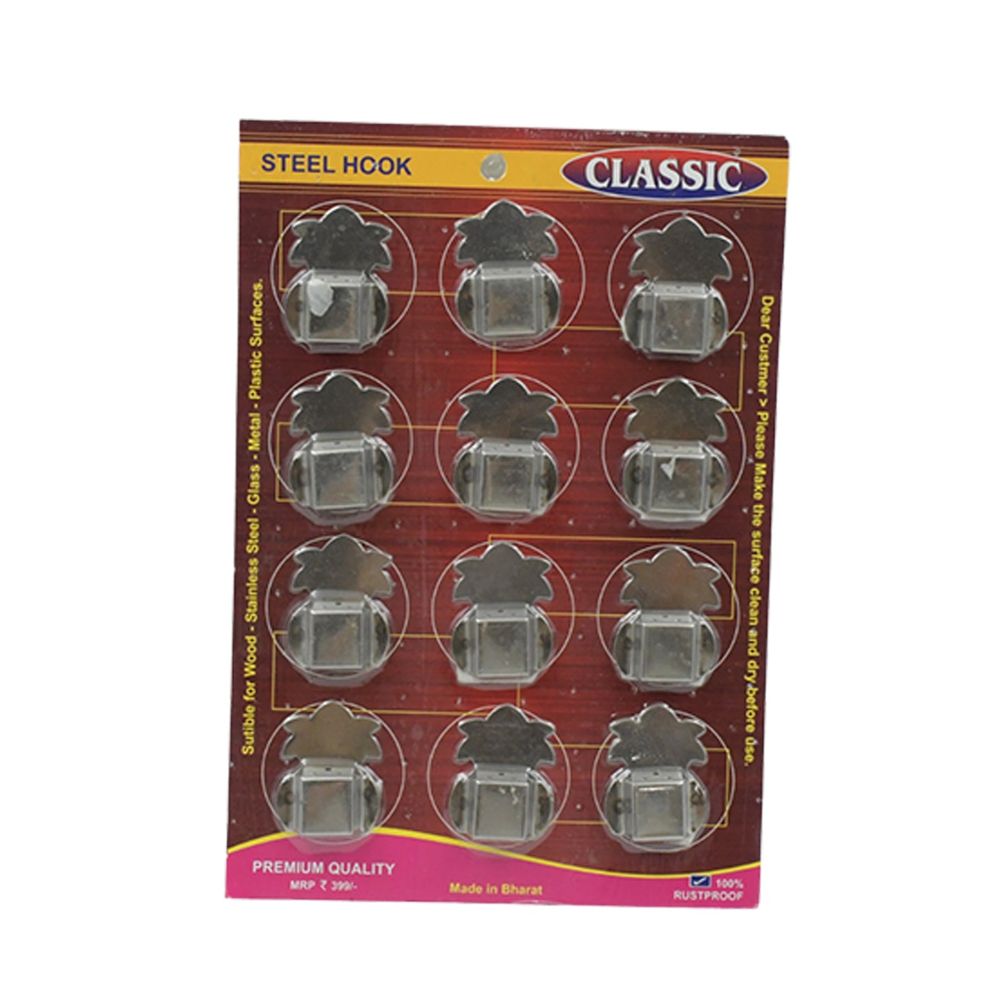 Stainless Steel Agarbatti Stand Agarbatti Holder Stand Self Adhesive Wall Mounted Stand Wall Hook Capacity To Hold 3 Agarbatti - Pack Of 12 Hooks - Happy Price - Image 4
