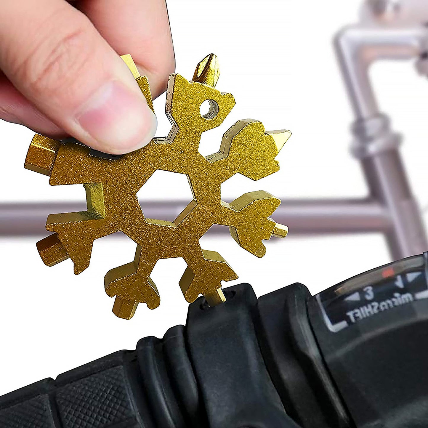 Durable  Portable 18 In 1 Snowflake Multi-tool Snowflake Bottle Opener Flat Phillips Screwdriver Kit Wrench - Happy Price - Image 3