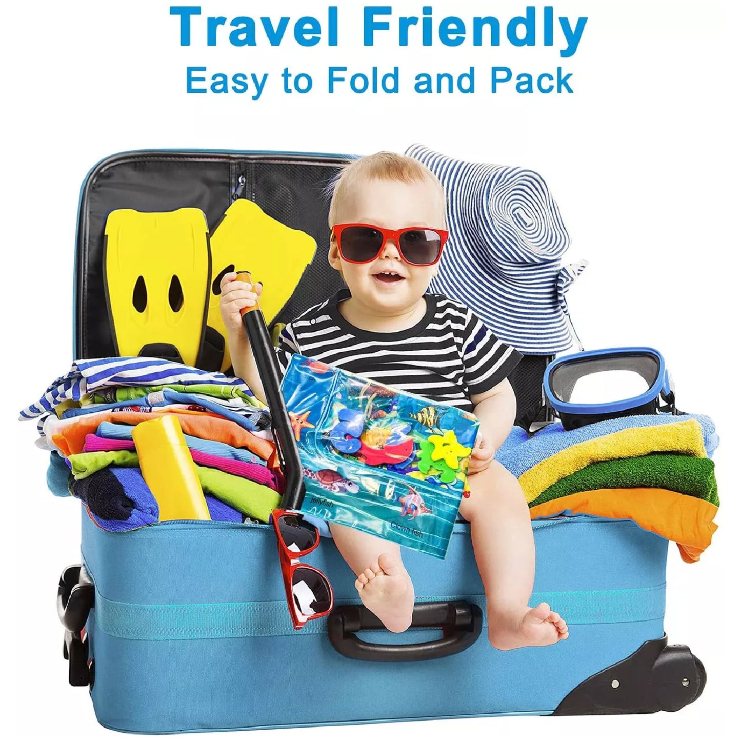 Baby Water Mat Inflatable Baby Play Mat Activity Center For Infant Baby Toys 3 To 15 Months Baby Gifts For Boys Girls(Assorted Design) - Happy Price - Image 2