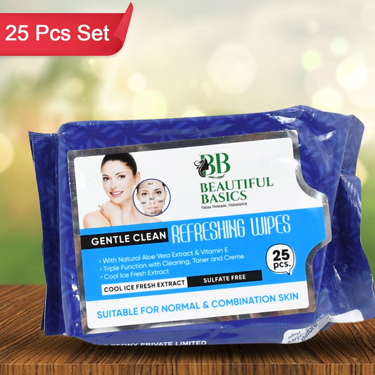 Refreshing Wet Wipes For Face  Facial Cleansing  Refreshing  Skin Hydration Soothing For Skin  Ph Balance  Alcohol Free  Nourishing With Fruit Extract  25 Wipes - Happy Price - Image 1