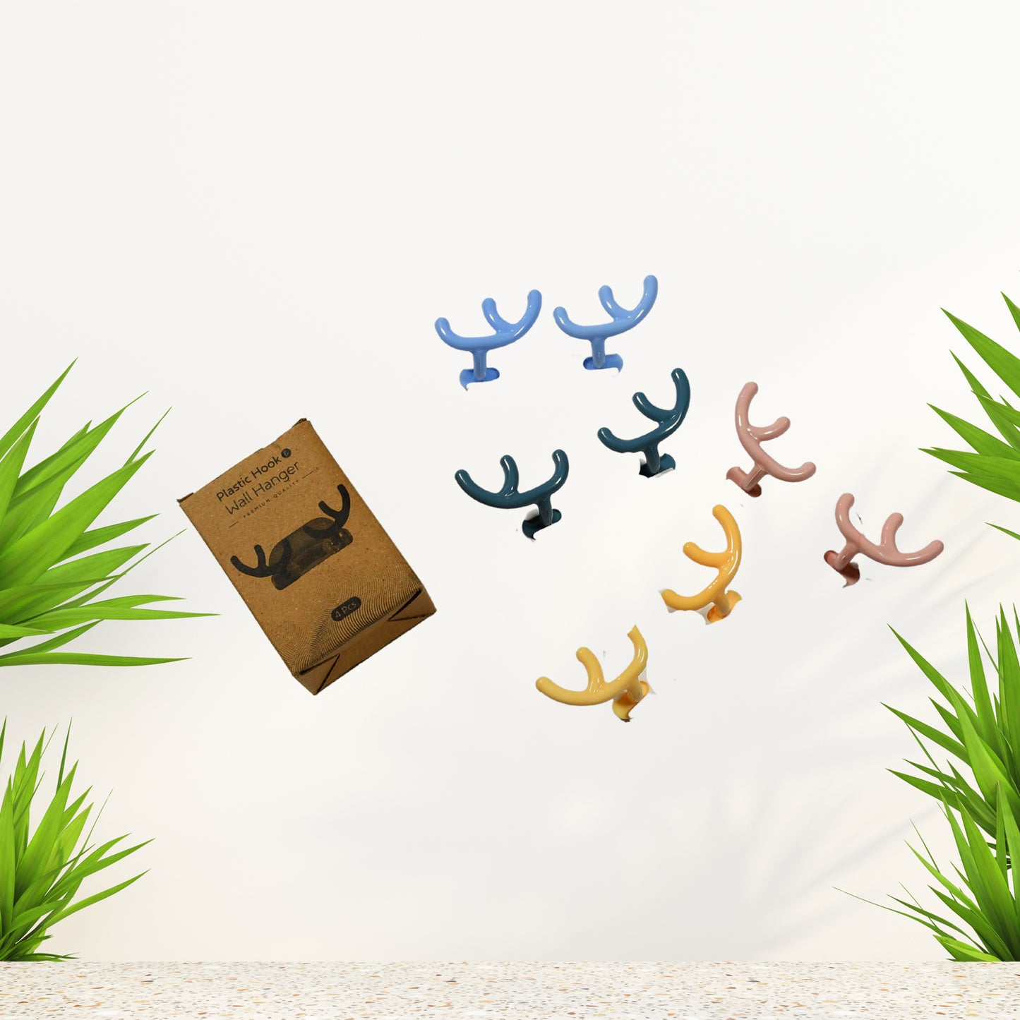 Plastic Wall Hanger Hook Wall Adhesive Hook Premium Quality Wall Hook (Pack Of 4pc) - Happy Price - Image 2