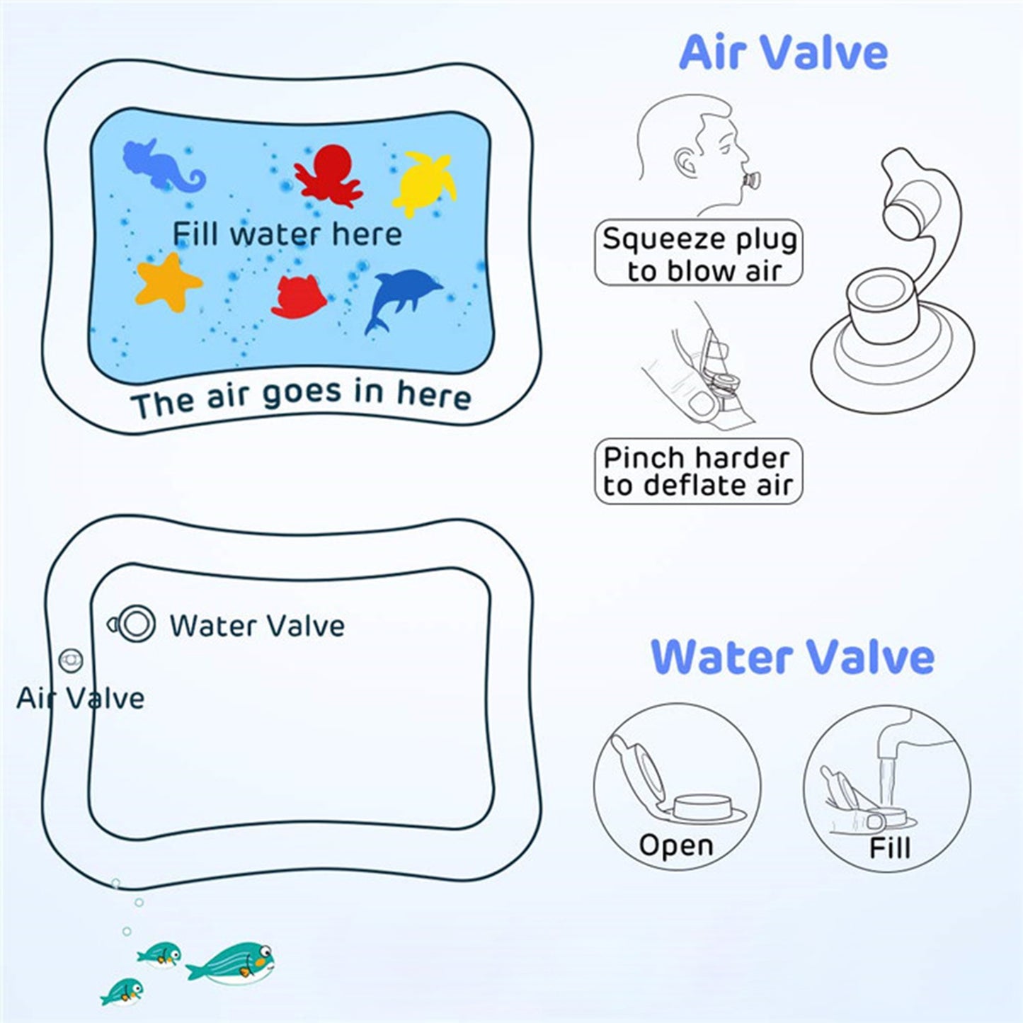 Baby Water Mat Inflatable Baby Play Mat Activity Center For Infant Baby Toys 3 To 15 Months Baby Gifts For Boys Girls(Assorted Design) - Happy Price - Image 4