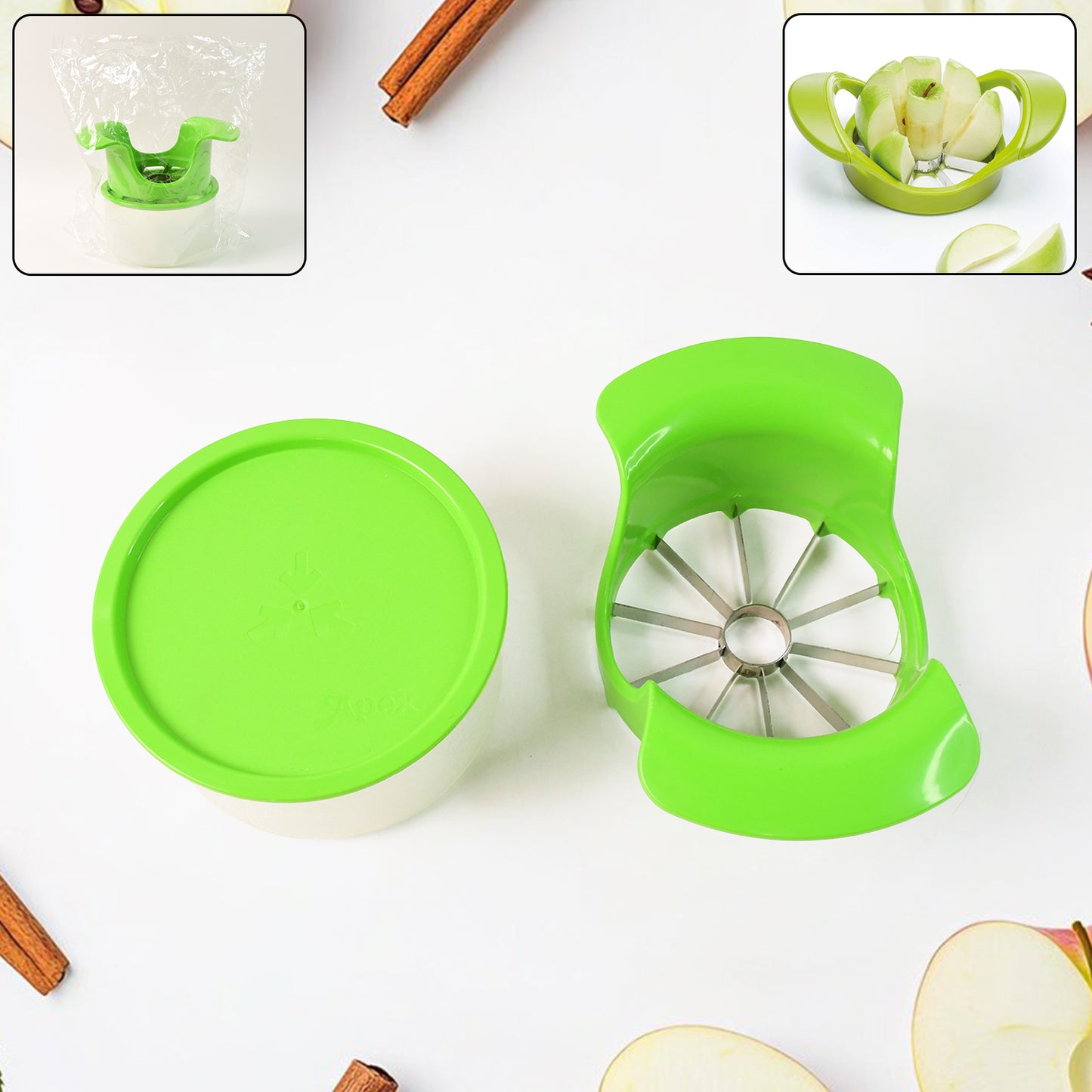 Apex Apple Cutter With Container  Unbreakable Abs Body  Stainless Steel Blades - Happy Price - Image 2
