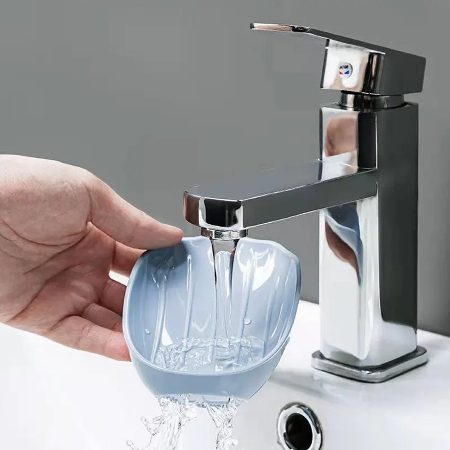 Wall Mounted Soap Dish with Self-Draining Waterfall Design - No Drilling Required - Happy Price - Image 4