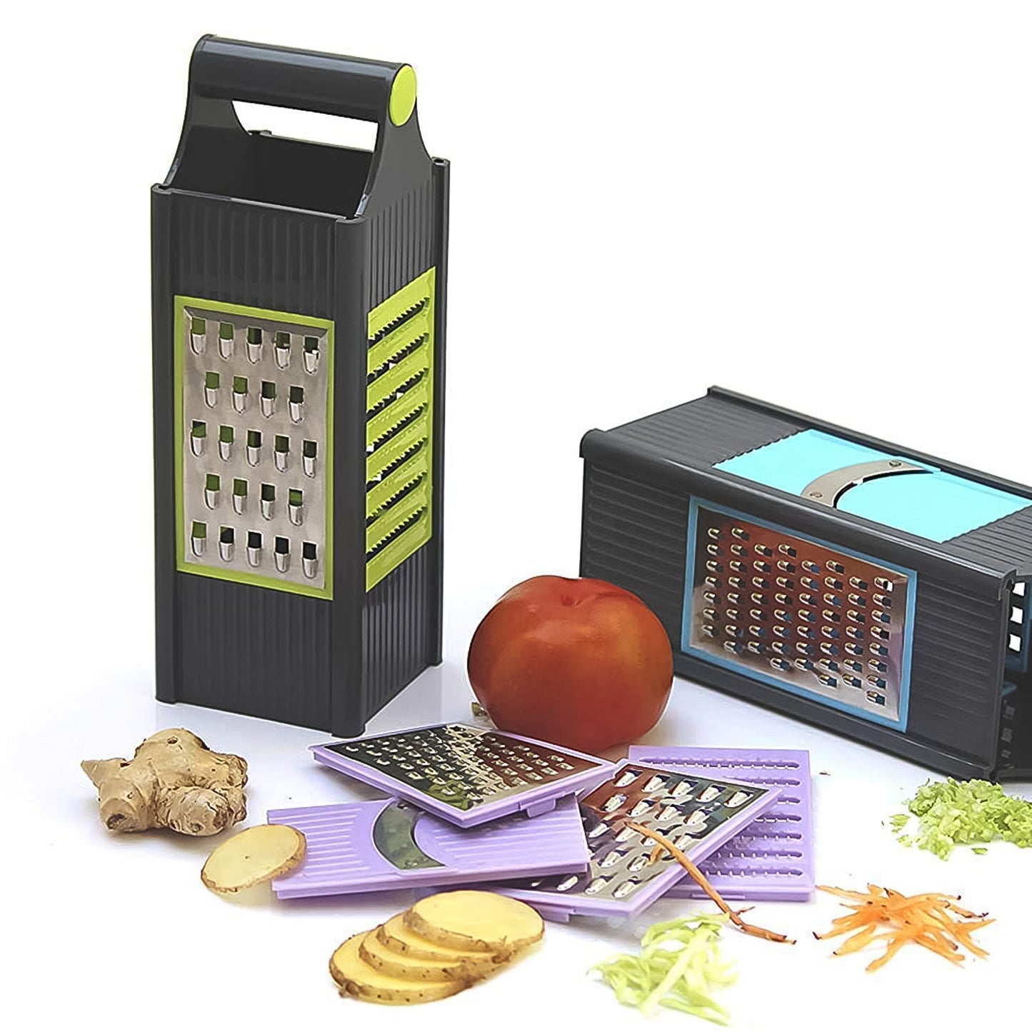 Steel And Plastic 4 In 1 Vegetable  Fruit Slicer Grater  Slicer (1 Pc) - Happy Price - Image 3