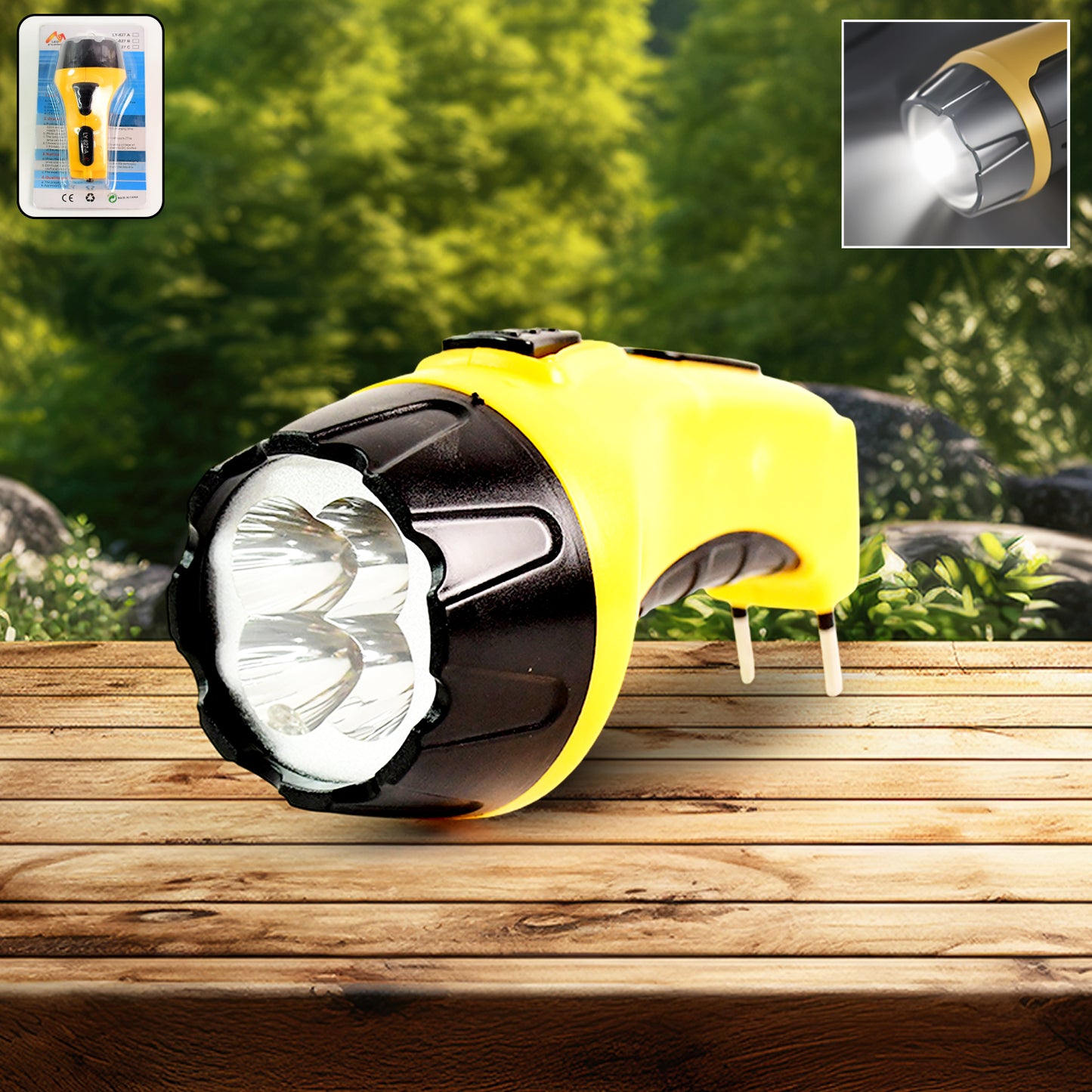 Rechargeable Led Torch Flashlight  High-power Handheld Emergency Light With Built-in Plug - Happy Price - Image 2
