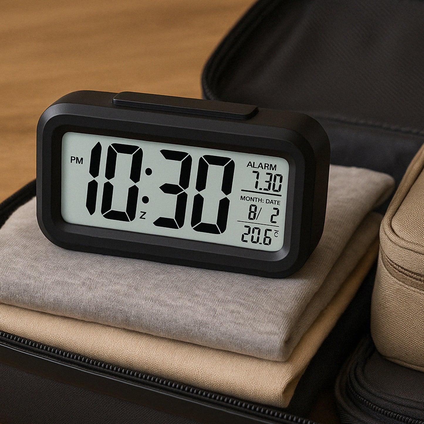 Digital LCD Alarm Clock with Auto Backlight & Temperature Display (1 Pc) - Happy Price - Image 4