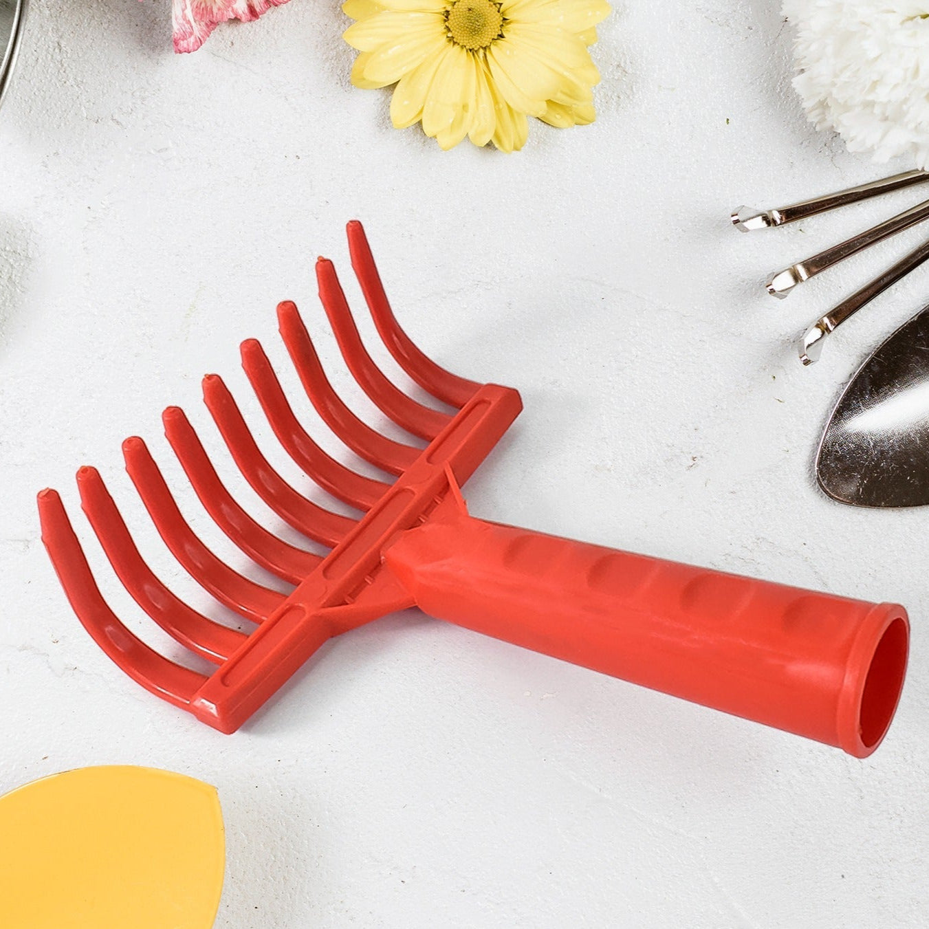 Heavy Duty Plastic Garden Hand Rake  9-tooth Cultivator Tool (1 Pc) - Happy Price - Image 1