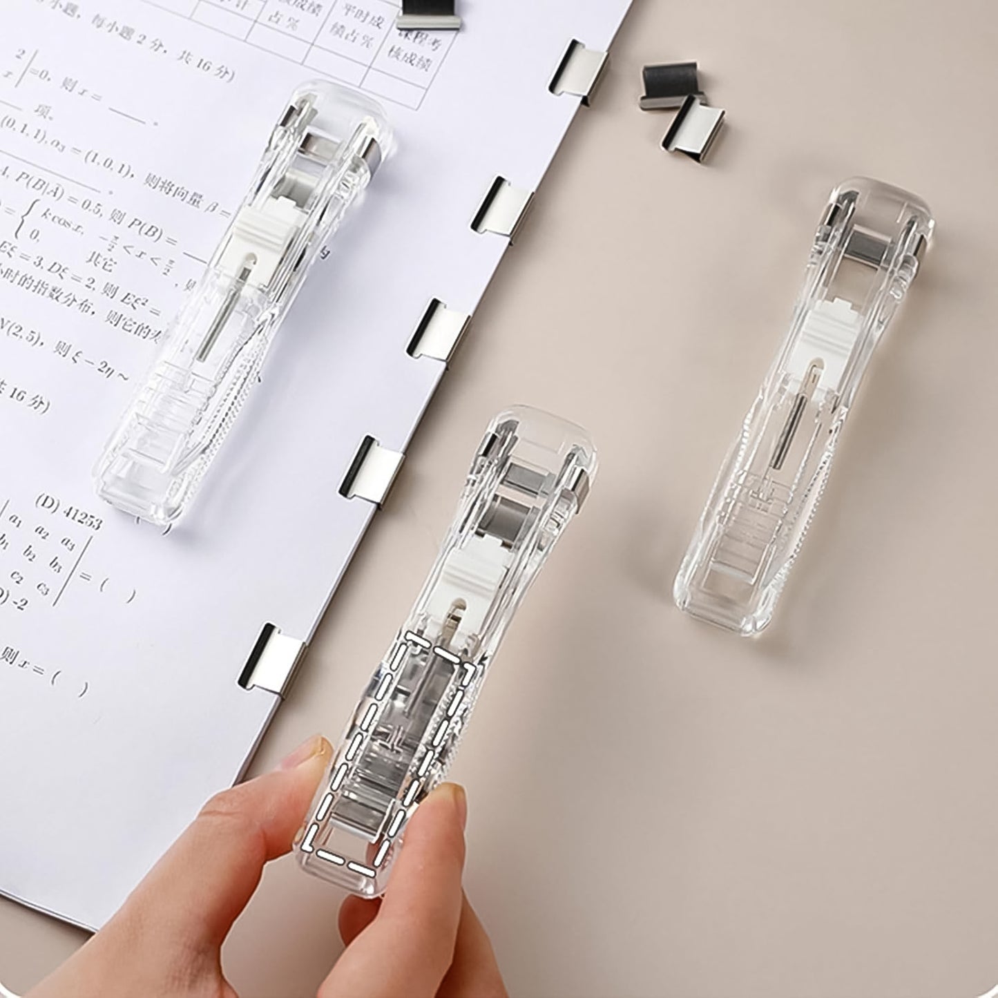Portable Paper Clamp With 8 Pcs Clip Dispenser Handheld Paper Fast Clam (1 Set) - Happy Price - Image 4