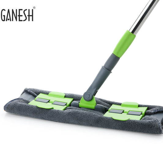 Multipurpose Wet And Dry Cleaning Microfiber Flat Mop Floor Cleaning Mop With  360 Degree Rotating Head And Telescopic Handle Steel Rod Long Handle Dry Mops Standard (1 Piece Multi-colour) - Happy Price - Image 1