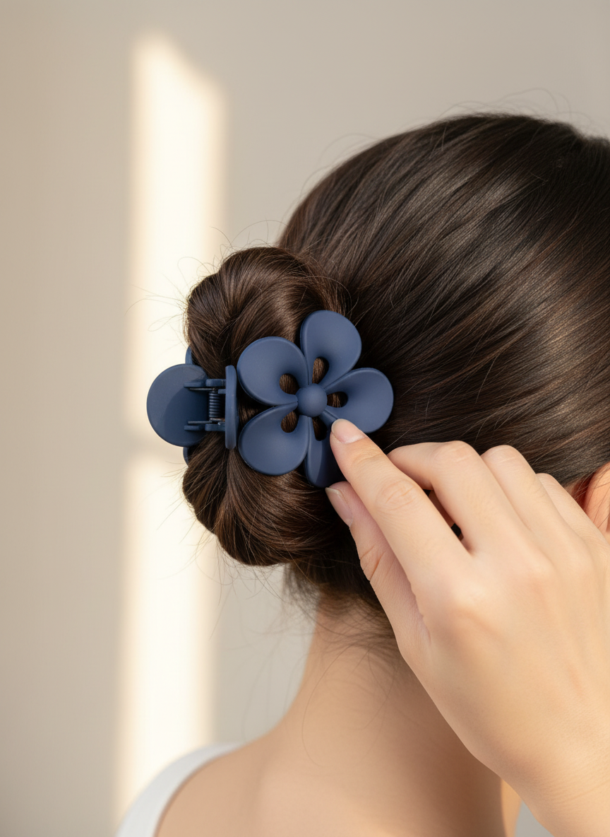 Bloom Garden Matte Flower Claw Clips – Set of 4