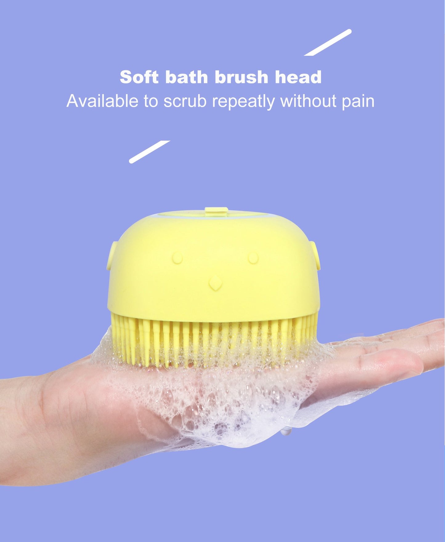 Silicone Massage Bath Body Brush Soft Bristle With Shampoo Dispenser - Happy Price - Image 4