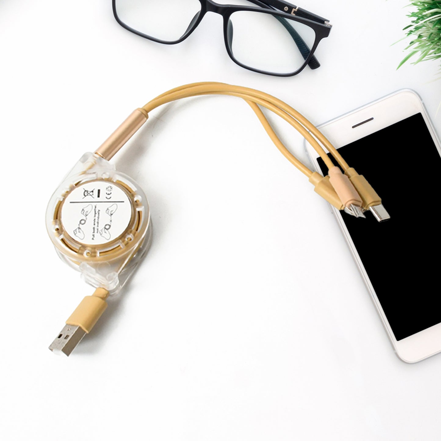 Retractable Charger Charging Cable Micro Usb Cable 3 In 1 Multi Charging Cable Compatible With Phone  Type C  Micro Android Usb And Other Mobile Devices (1 Pc) - Happy Price - Image 2
