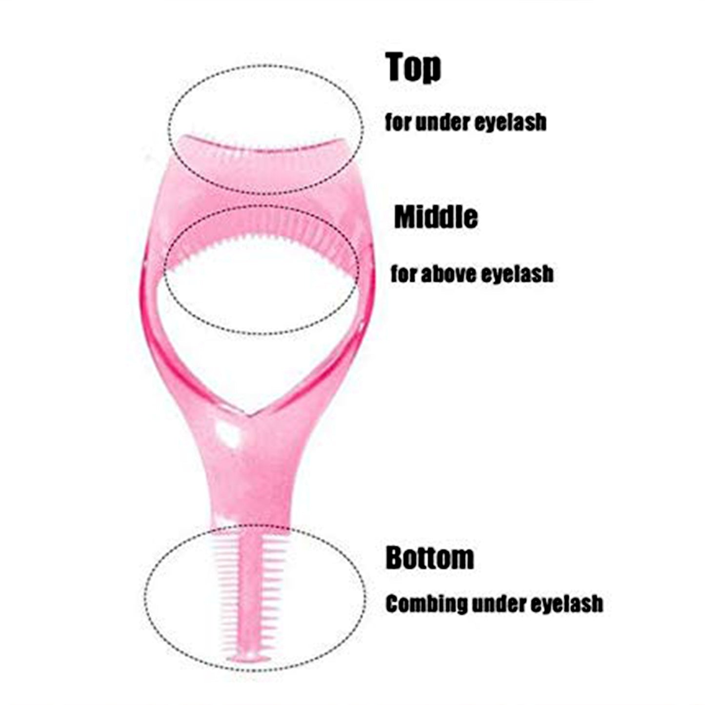 3 In 1 Plastic Makeup Cosmetic Eyelash Tool Lash Mascara Applicator Eyelashes Guide Eyelashes Brush Curler Comb Eye Makeup Tool Female Supply (1 Pc) - Happy Price - Image 3