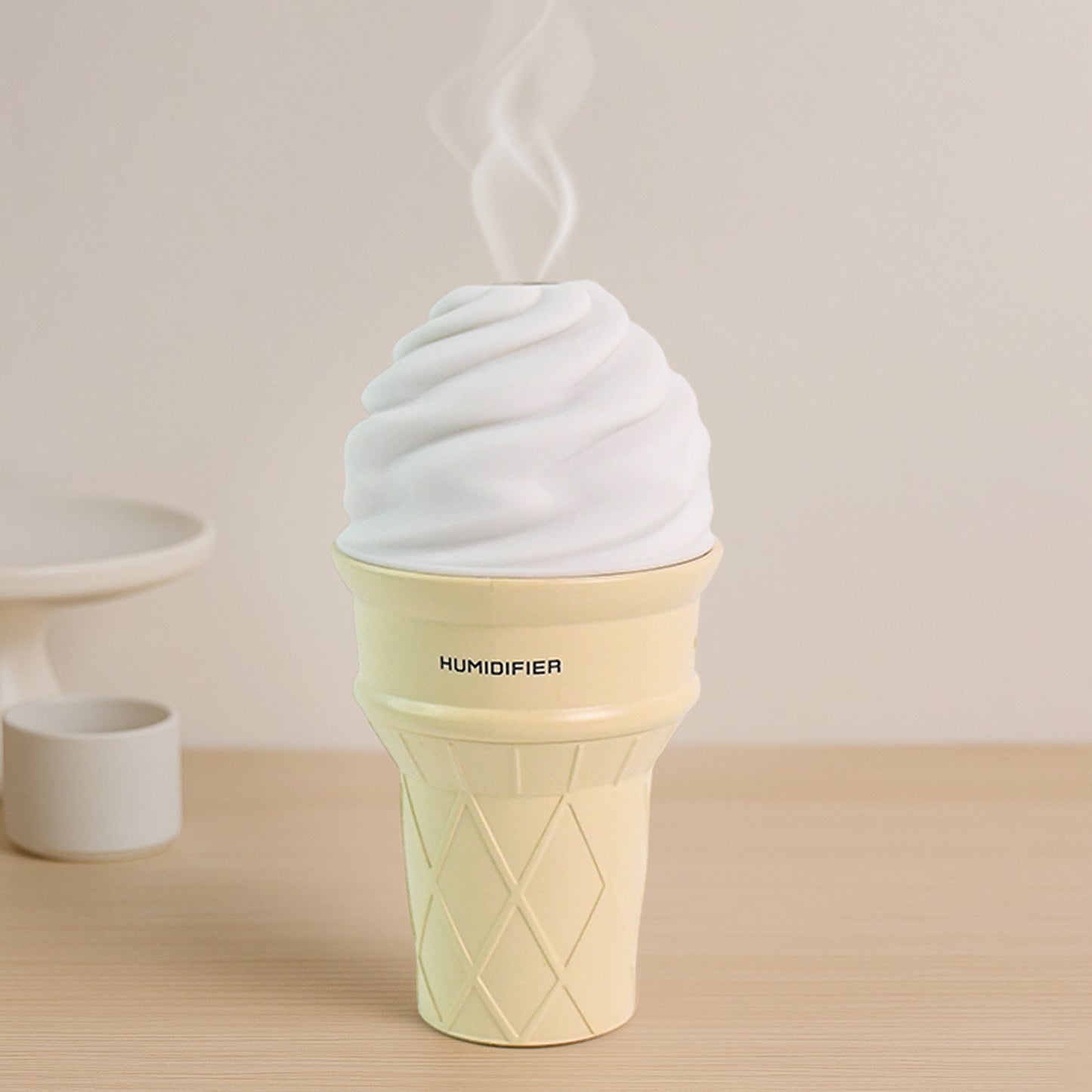 Ice Cream Cone Shape Air Freshener Humidifier (1pc  Cream Color) - Happy Price - Image 6