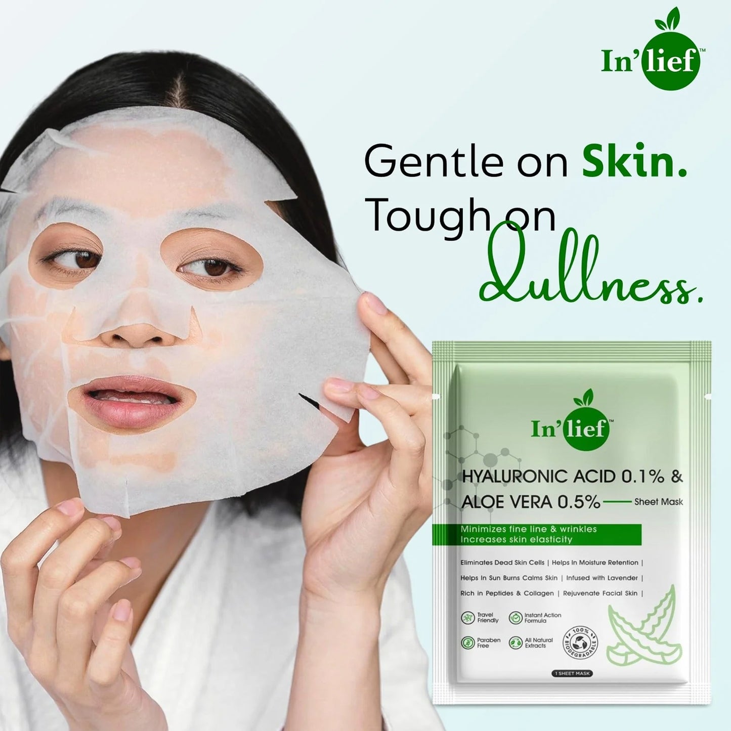 Hyaluronic Acid & Aloe Vera Hydrating Facial Mask - 1 Pc - Happy Price - Image 5
