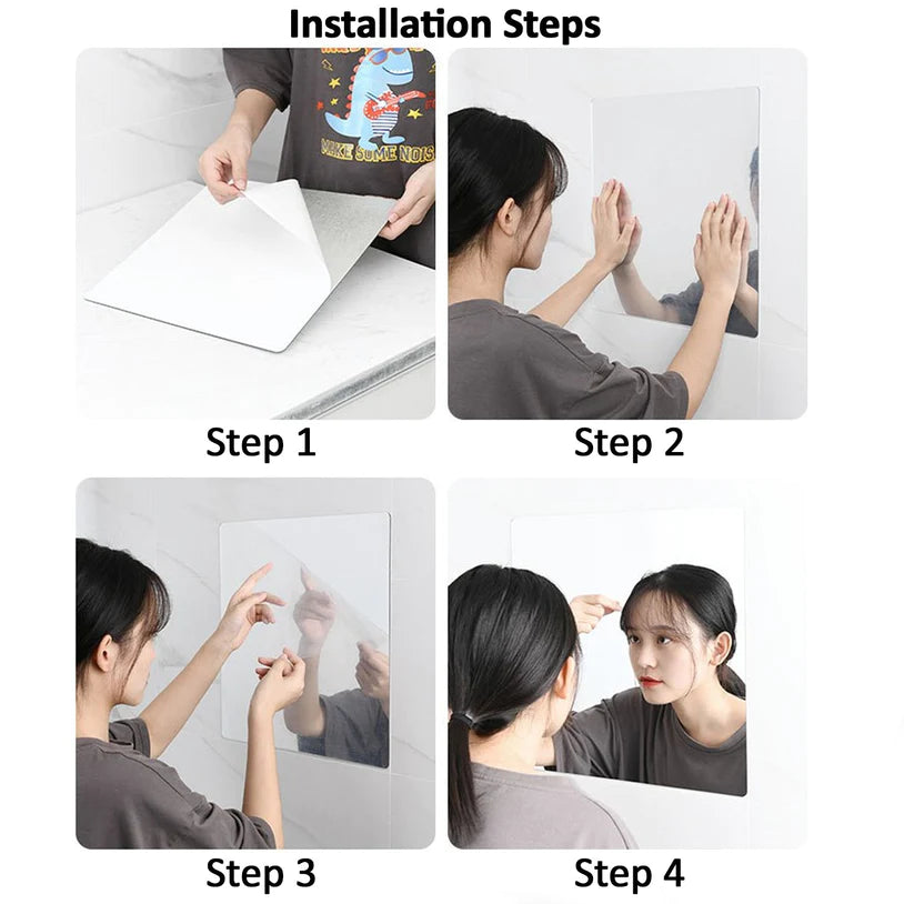 Small Oval Frame Less Mirror Wall Sticker For Dressing - Happy Price - Image 4