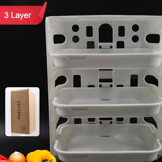 Plastic 3 Layer Wall-mounted Food Organizer Rack (1 Set) - Happy Price - Image 1