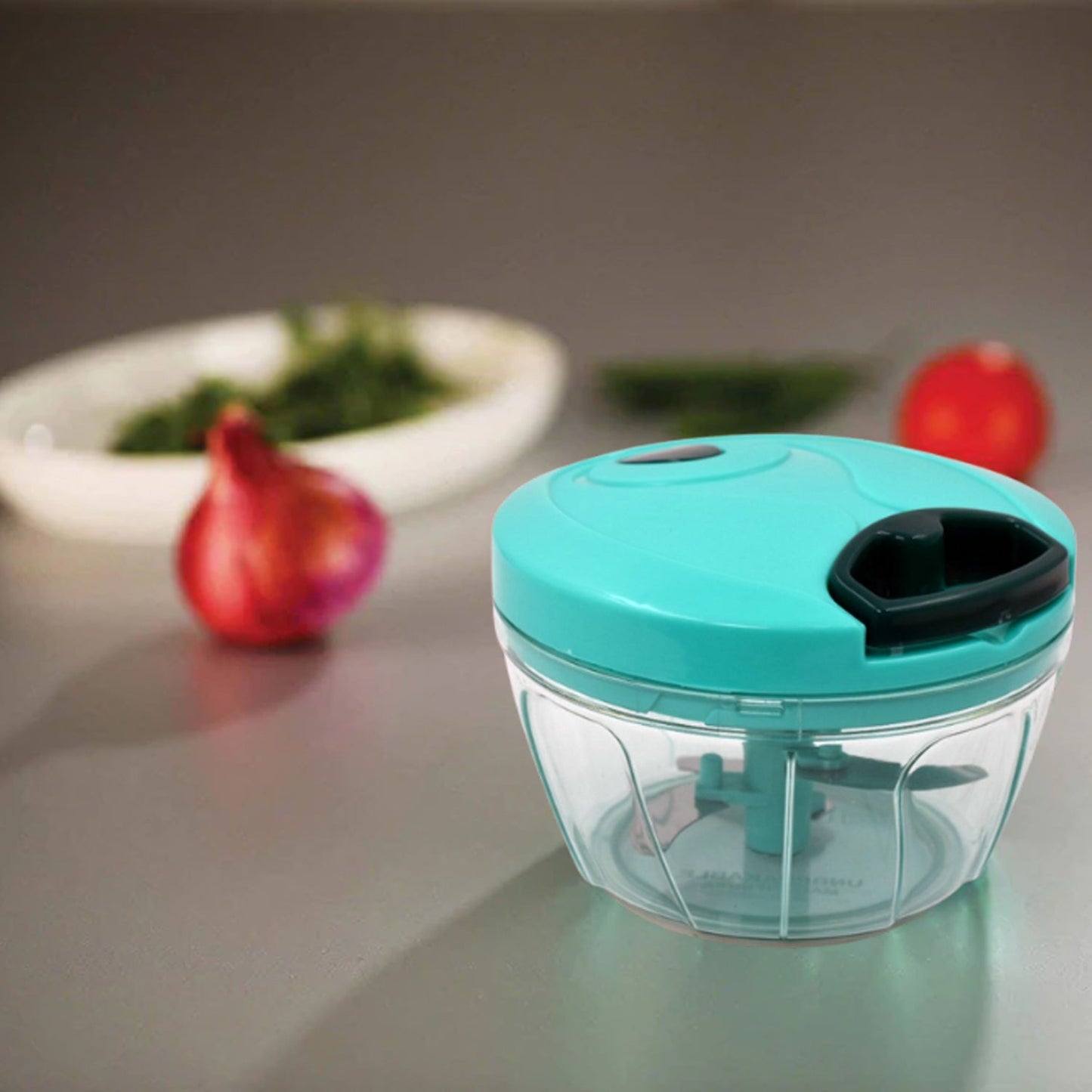 Handy Mini Plastic Vegetable Chopper Cutter Onion Chopper Vegetables For Kitchen Accessories With 3 Blades - Happy Price - Image 5