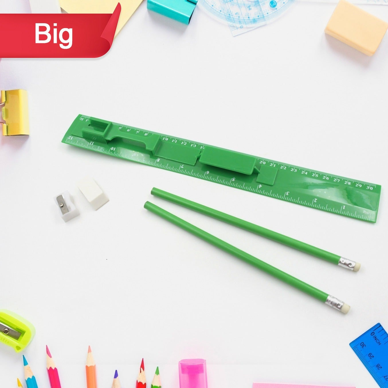 School  Office Set (Ruler  2 Pencils  Eraser  Sharpener) Stationary Set 5 Items Educational Item For School Going Kids Stationary Set For Girls Boysstationary For Schoolgift Pack For Girls Kidsbirthday Gift Kids (5 Pc Set ) - Happy Price - Image 1