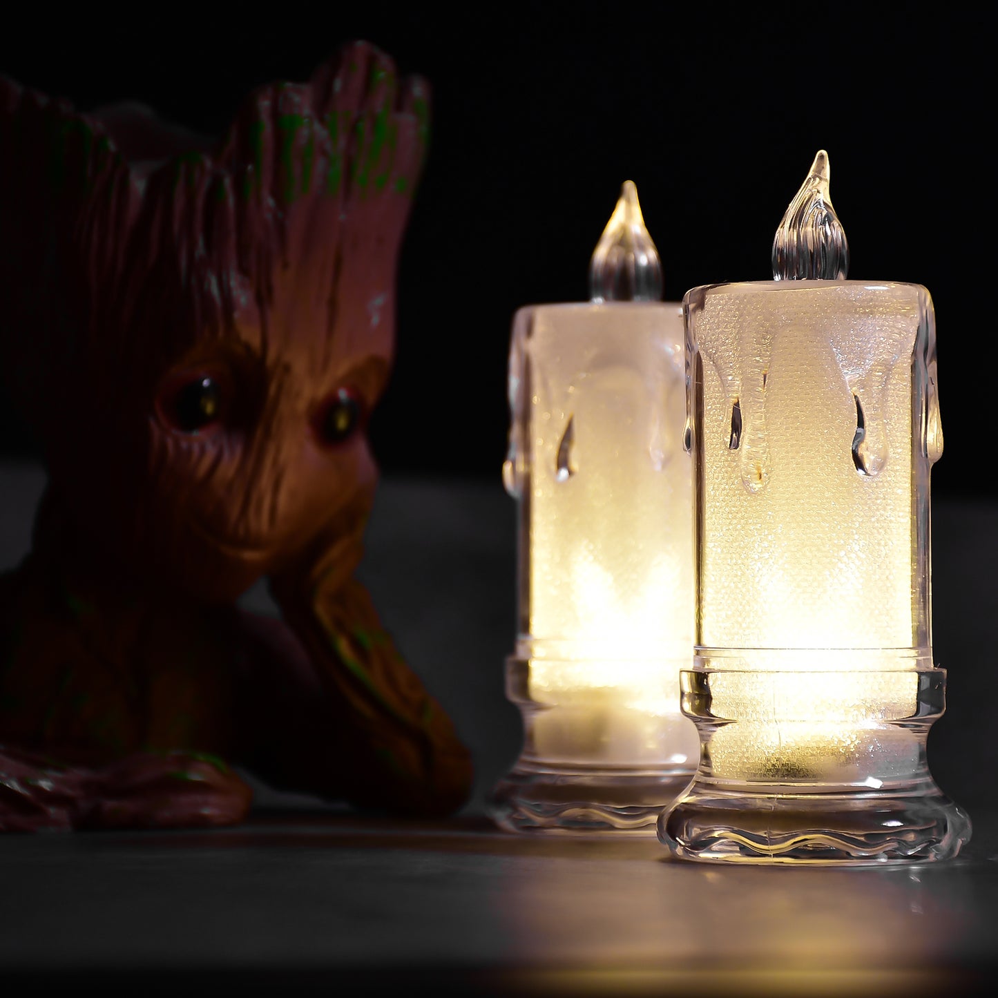 Big Size Flameless Melted Design Candles For Decoration (Set Of 12pc) - Happy Price - Image 6