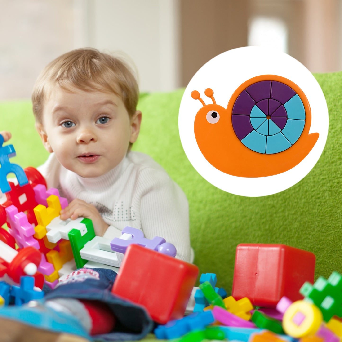 Toys Snail Puzzle Kids Mini Travel Puzzle Games  Pre School Toys Develops Motor  Reasoning Skills Stem Educational Toy Birthday Gifts 3 - 6 Year Kids Brain Games For Kids Building Blocks For Kids (Mix Color) - Happy Price - Image 6